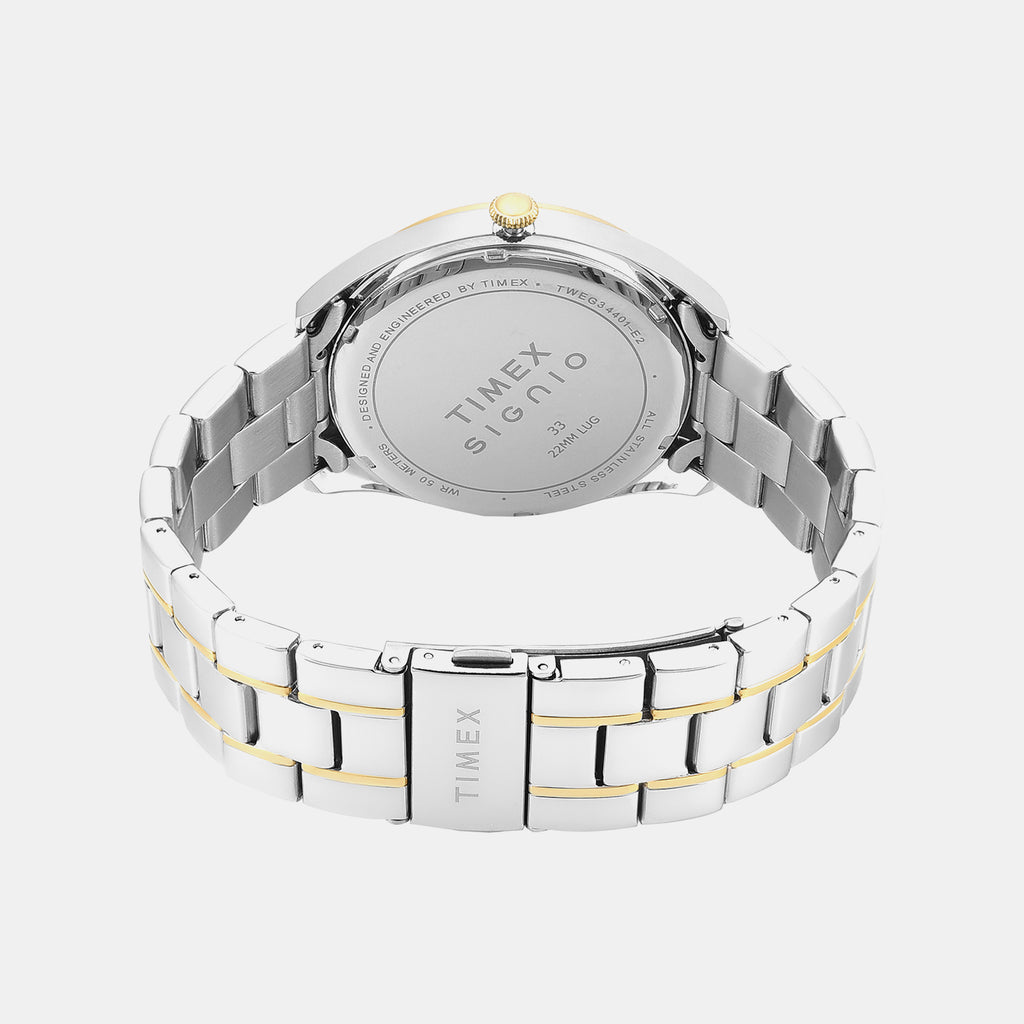 Signio Men Quartz Silver Dial Multi-Function Stainless Steel Watch TWEG34401