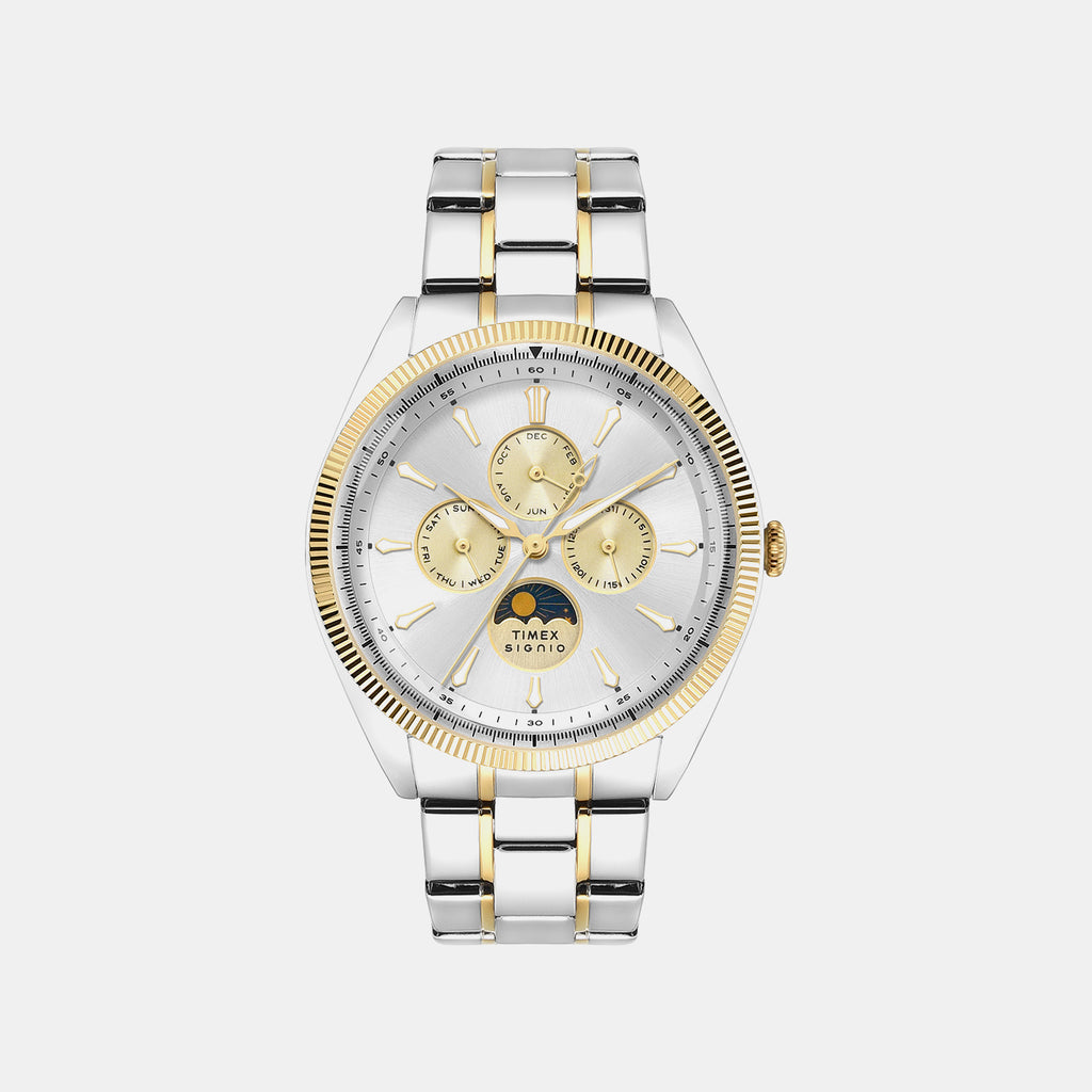 Signio Men Quartz Silver Dial Multi-Function Stainless Steel Watch TWEG34401