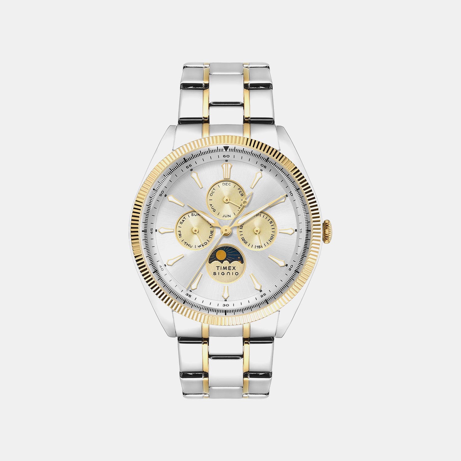 Signio Men Quartz Silver Dial Multi-Function Stainless Steel Watch TWEG34401