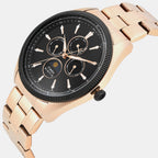 Signio Men Quartz Black Dial Multi-Function Stainless Steel Watch TWEG34402