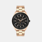 Signio Men Quartz Black Dial Multi-Function Stainless Steel Watch TWEG34402