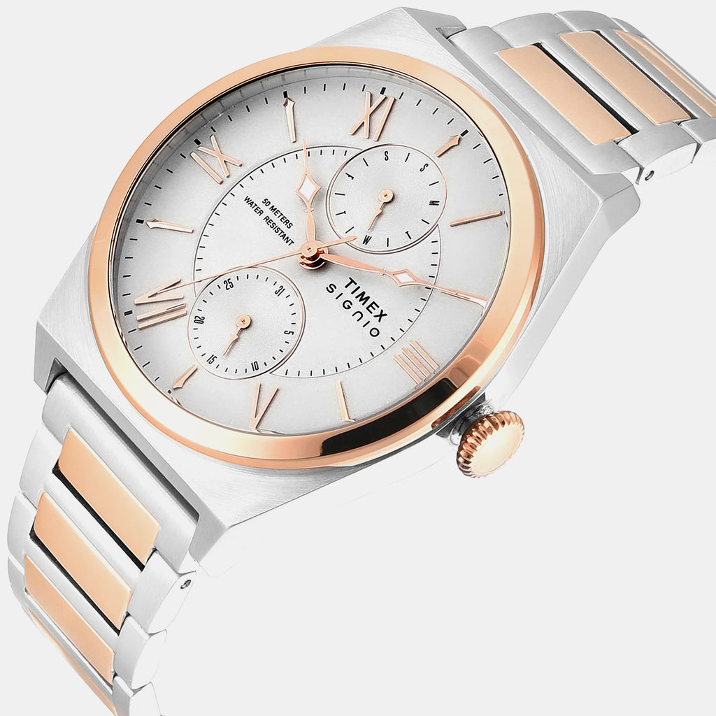 Signio Men Quartz Silver Dial Multi-Function Stainless Steel Watch TWEG34500