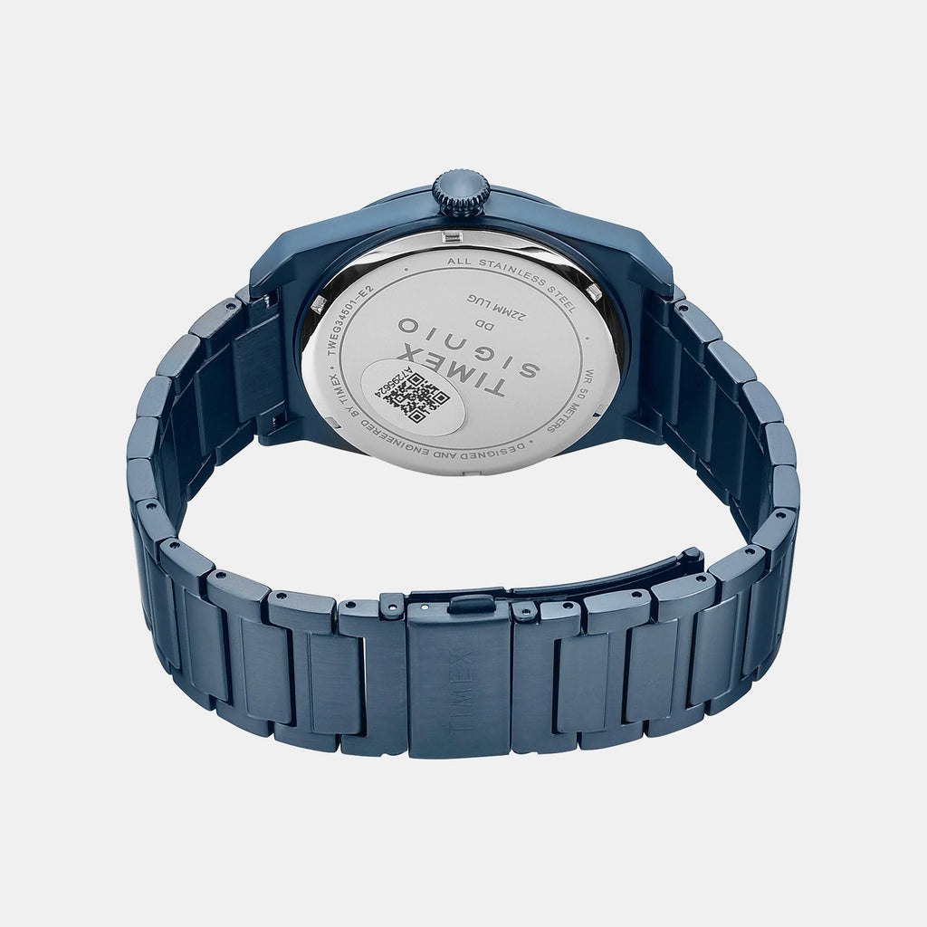 Signio Men Quartz Blue Dial Multi-Function Stainless Steel Watch TWEG34501