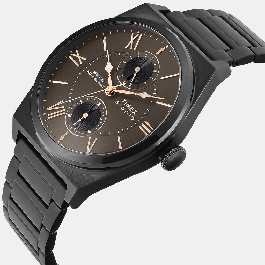 Men Quartz Black Dial Chronograph Brass Watch TWEG34502