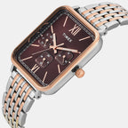 Trendline Men Quartz Brown Dial Multi-Function Stainless Steel Watch TWEG34601