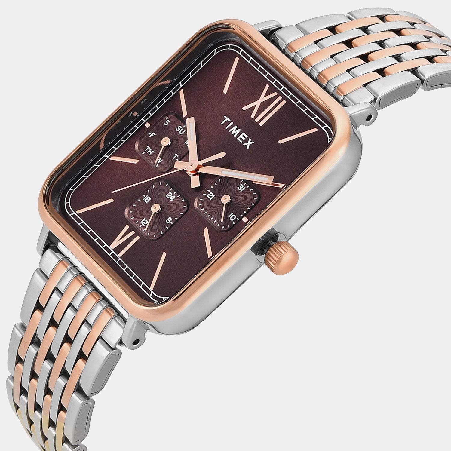 Trendline Men Quartz Brown Dial Multi-Function Stainless Steel Watch TWEG34601