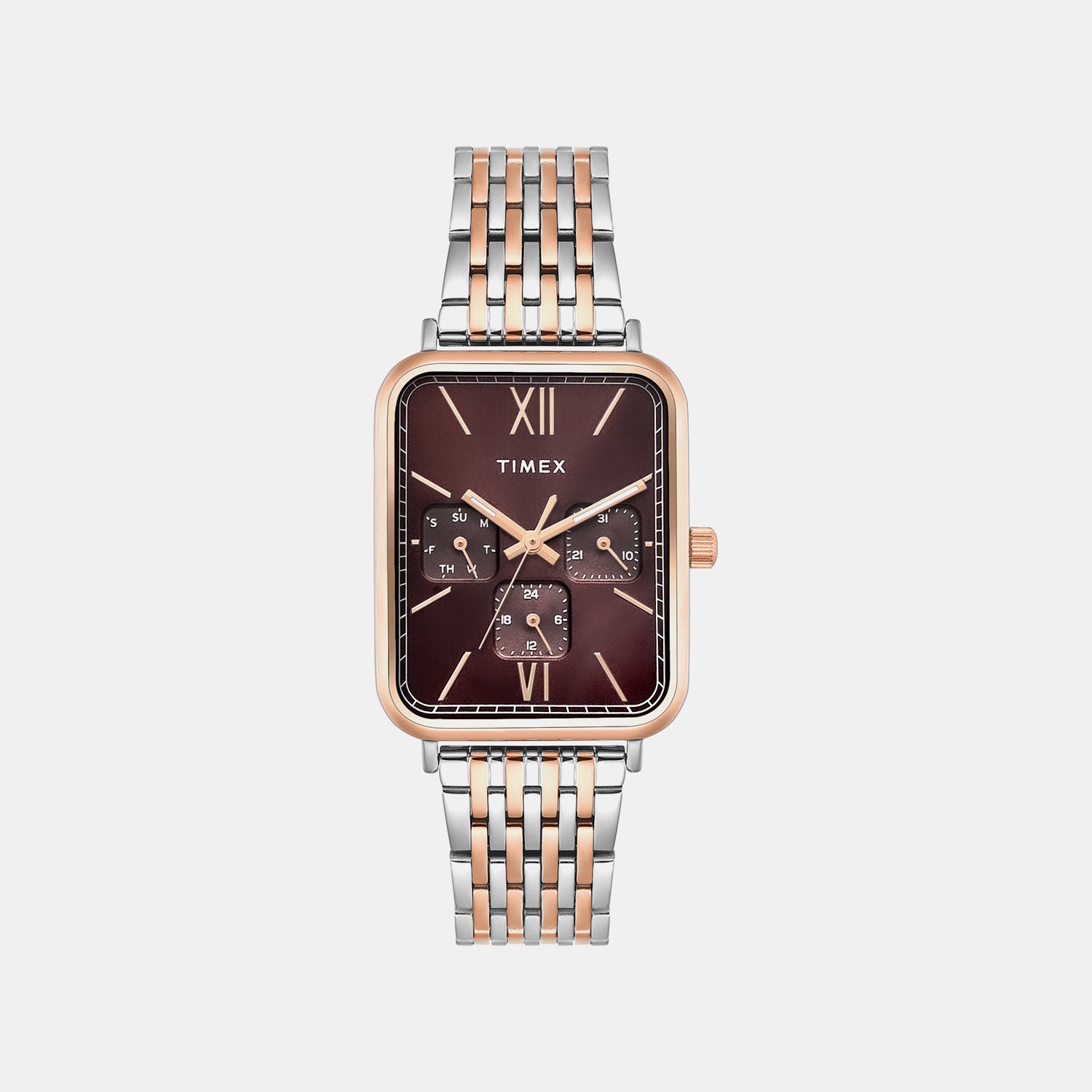 Trendline Men Quartz Brown Dial Multi-Function Stainless Steel Watch TWEG34601