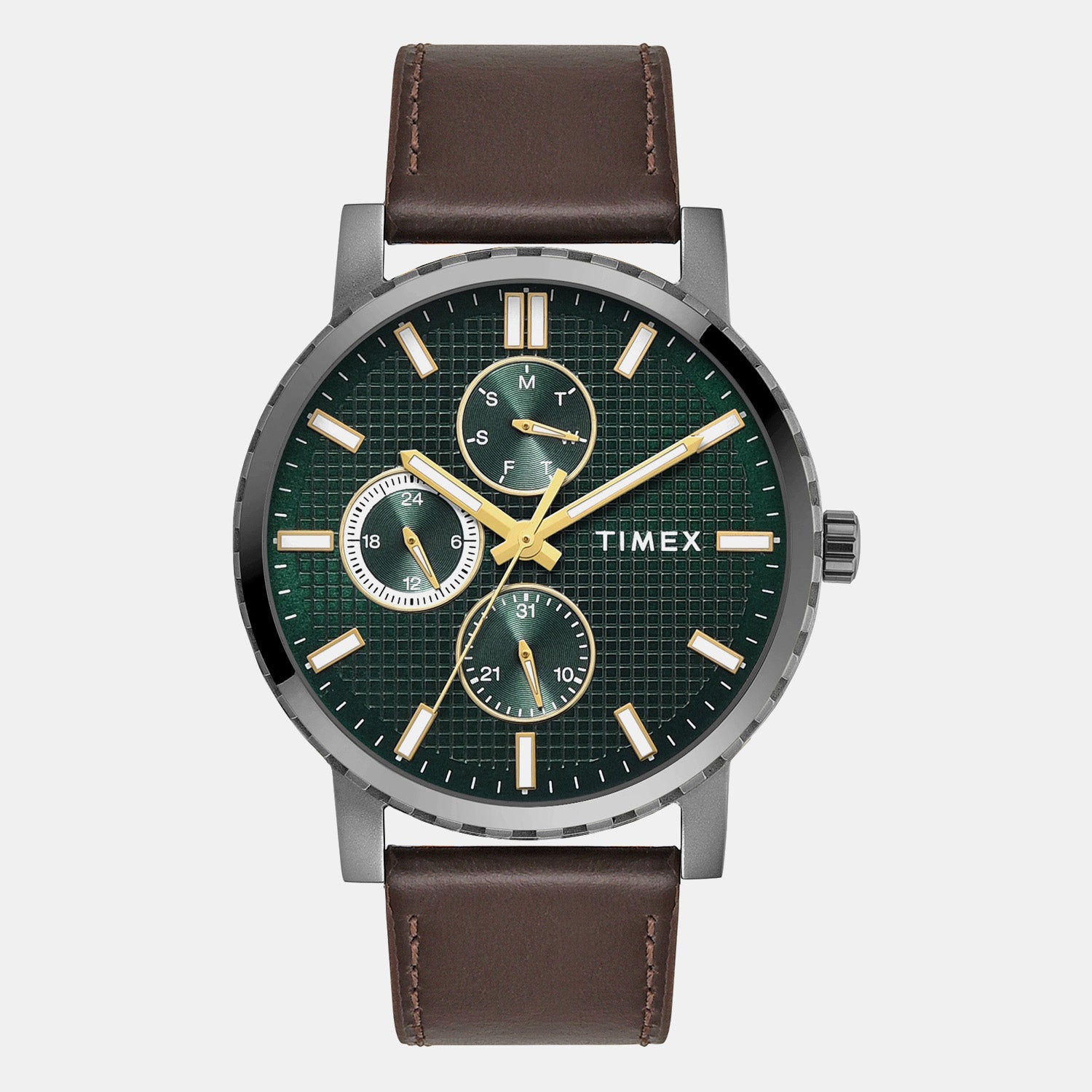 Trendline Men Quartz Green Dial Multi-Function Leather Watch TWEG34700