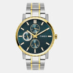 Trendline Men Quartz Teal Dial Multi-Function Stainless Steel Watch TWEG34701