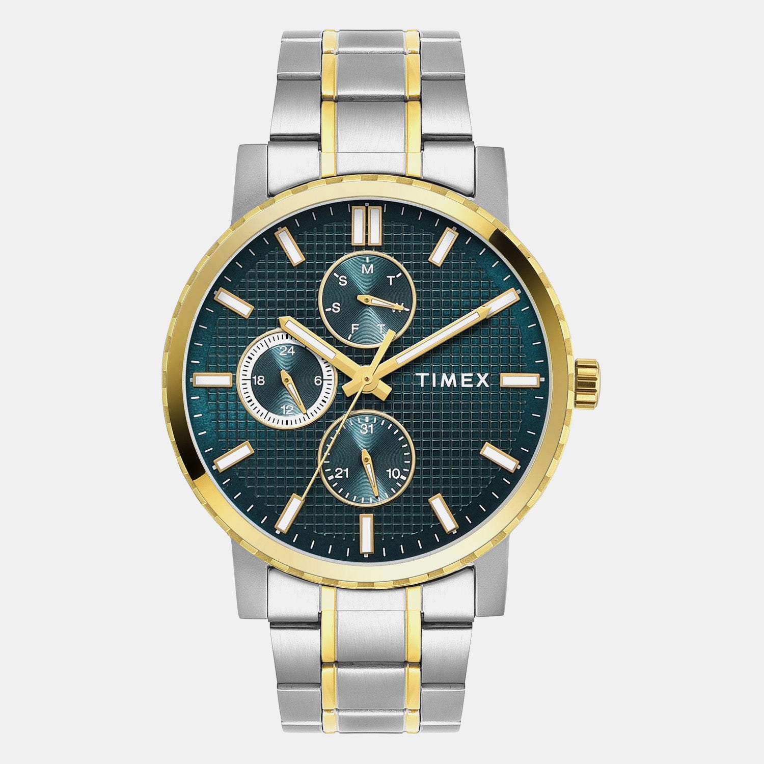Trendline Men Quartz Teal Dial Multi-Function Stainless Steel Watch TWEG34701
