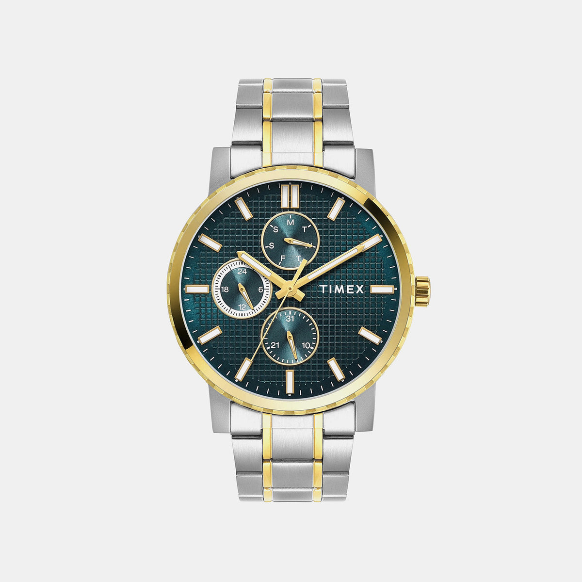 Trendline Men Quartz Teal Dial Multi-Function Stainless Steel Watch TWEG34701