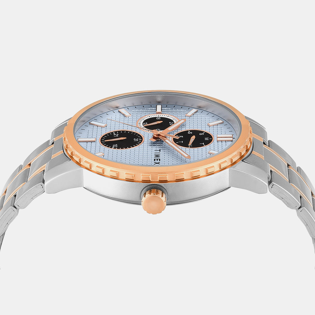 Trendline Men Quartz Blue Dial Multi-Function Stainless Steel Watch TWEG34702