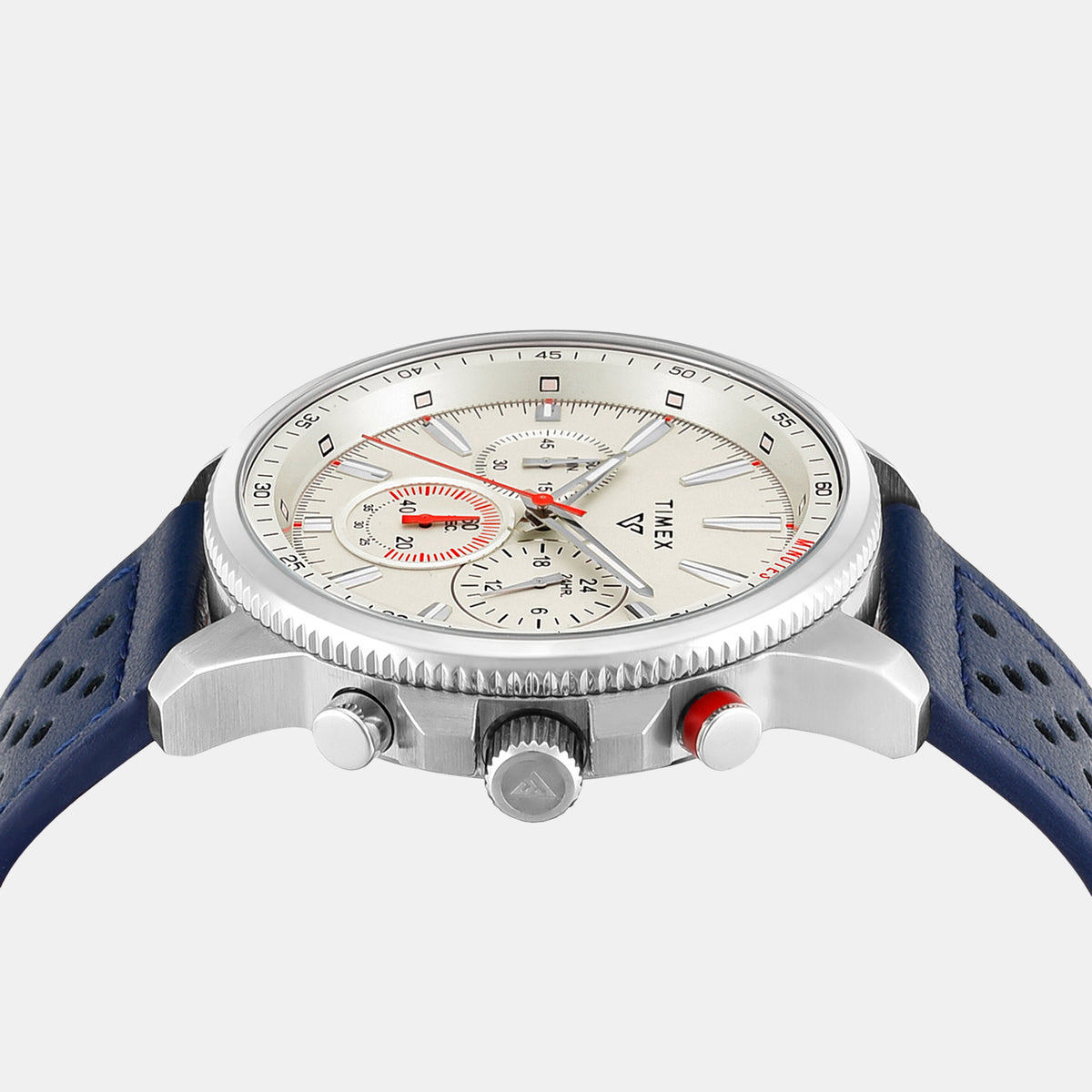 Vector Men Quartz Silver Dial Chronograph Leather Watch TWEG35000