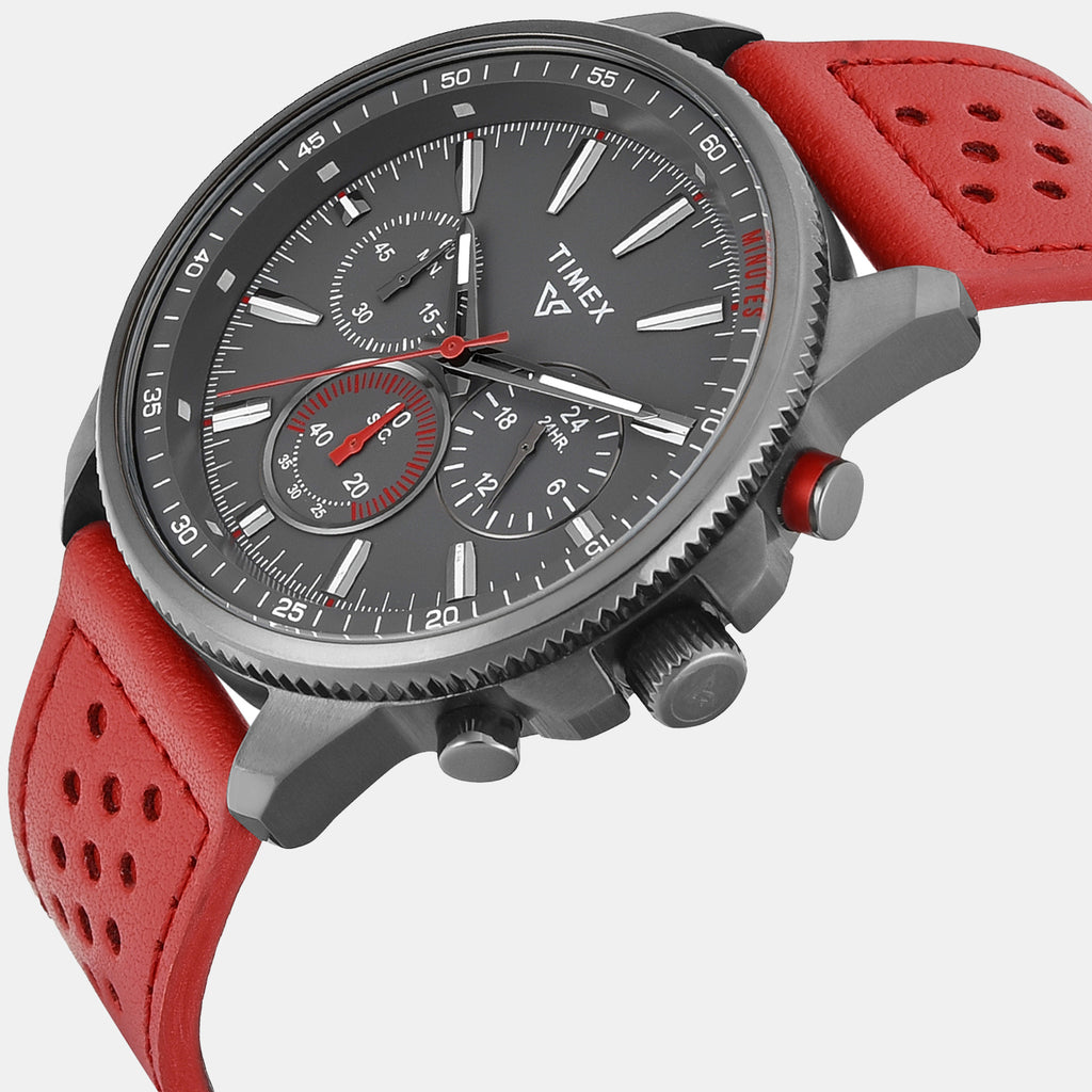 Vector Men Quartz Dial Chronograph Leather Watch TWEG35001