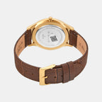 Signio Men Quartz Champagne Dial Analog Leather Watch TWEG37100