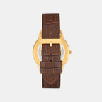 Signio Men Quartz Champagne Dial Analog Leather Watch TWEG37100