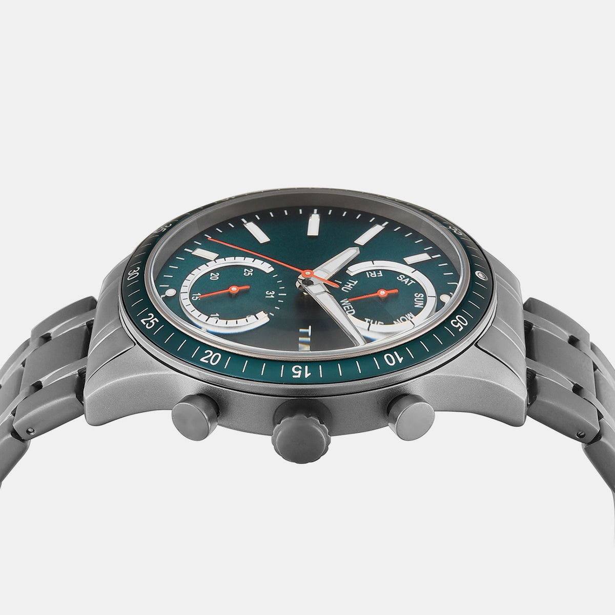 Trendline Men Quartz Teal Dial Multi-Function Stainless Steel Watch TWEG37201