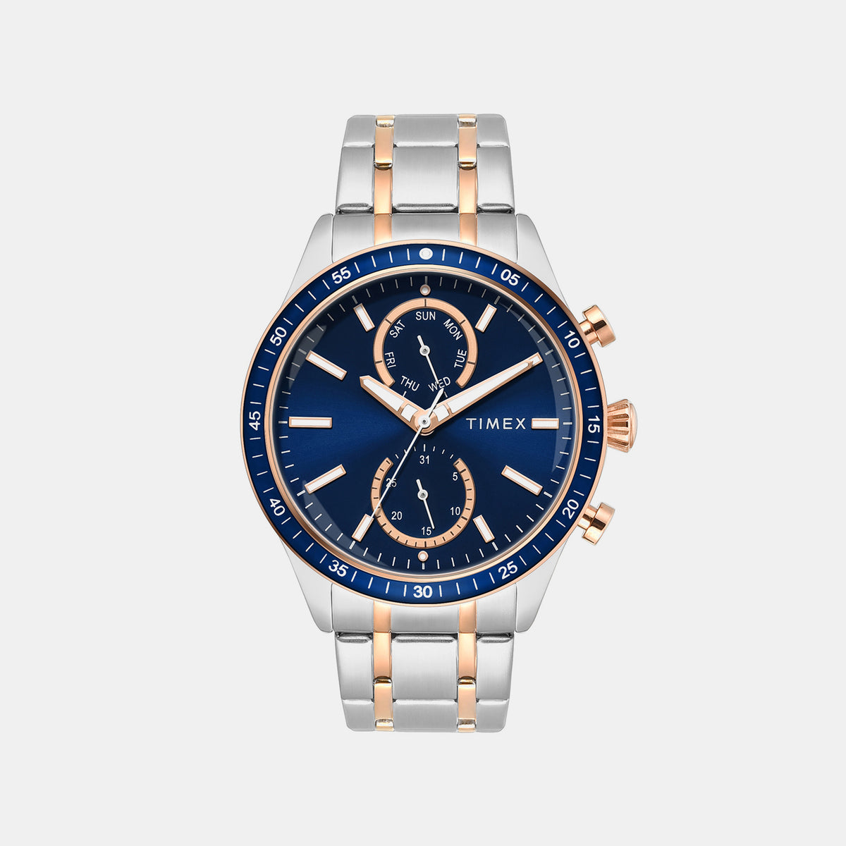 Trendline Men Quartz Blue Dial Multi-Function Stainless Steel Watch TWEG37202