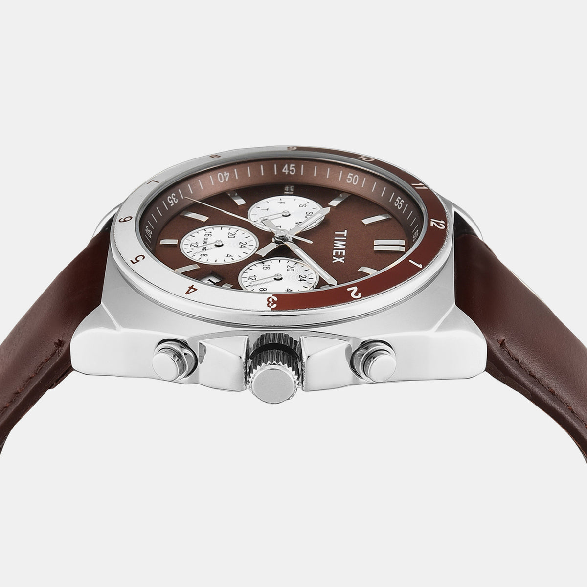 Trendline Men Quartz Brown Dial Multi-Function Leather Watch TWEG37401