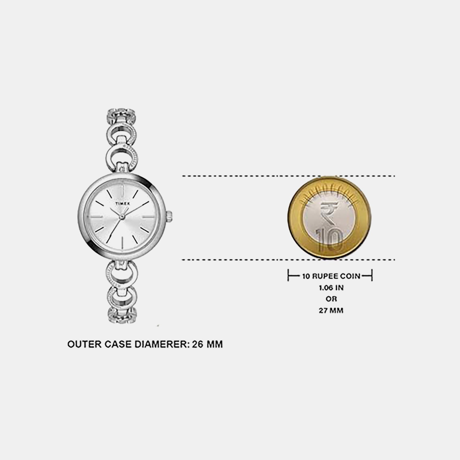 Classics Women Quartz Silver Dial Analog Stainless Steel Watch TWEL11432