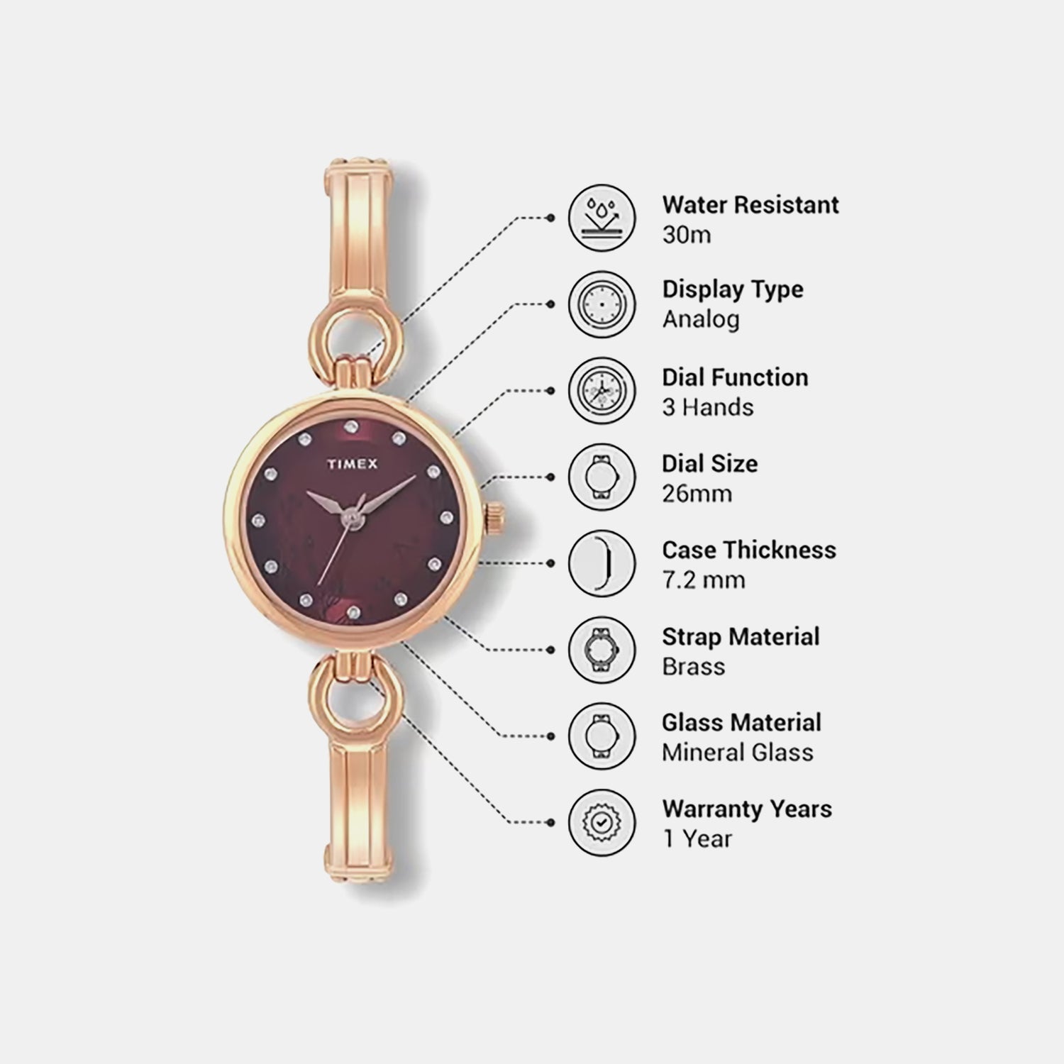 Trendline Women Quartz Dial Analog Brass Watch TWEL11437