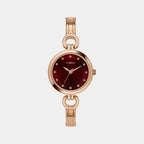 Classics Women Quartz Maroon Dial Analog Brass Watch TWEL11437