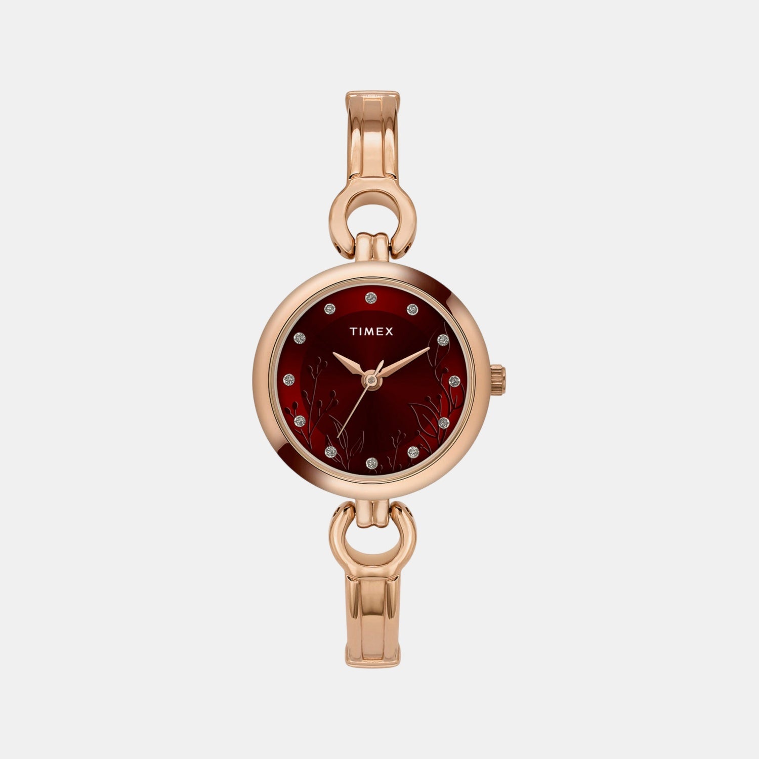 Classics Women Quartz Maroon Dial Analog Brass Watch TWEL11437
