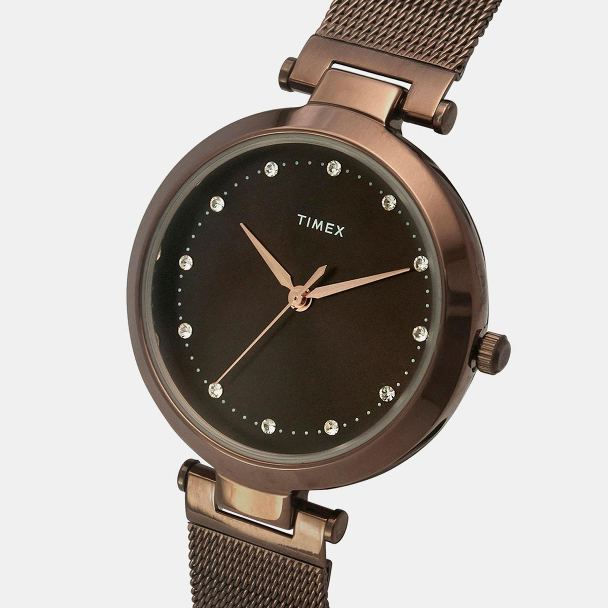 Trendline Women Quartz Brown Dial Analog Mesh Watch TWEL11825