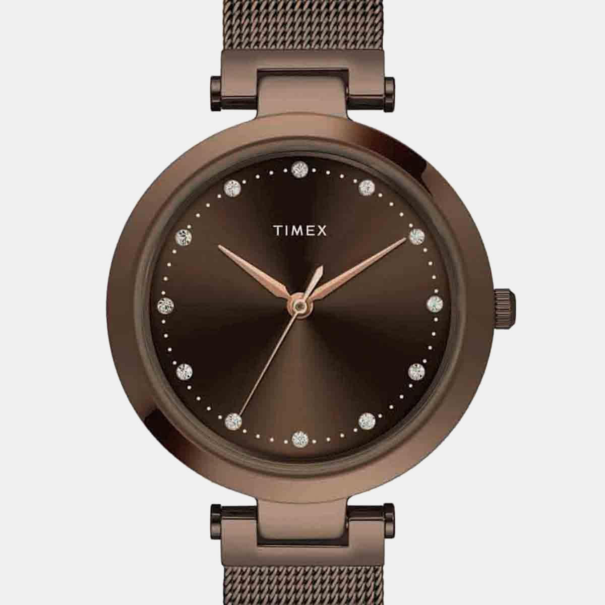 Trendline Women Quartz Brown Dial Analog Mesh Watch TWEL11825
