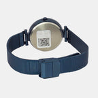 Fashion Women Quartz Blue Dial Analog Stainless Steel Watch TWEL11827