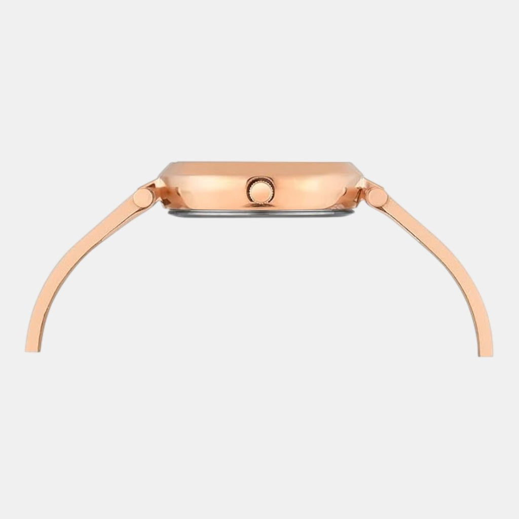 Fashion Women Quartz Rose Gold Dial Analog Leather Watch TWEL11828