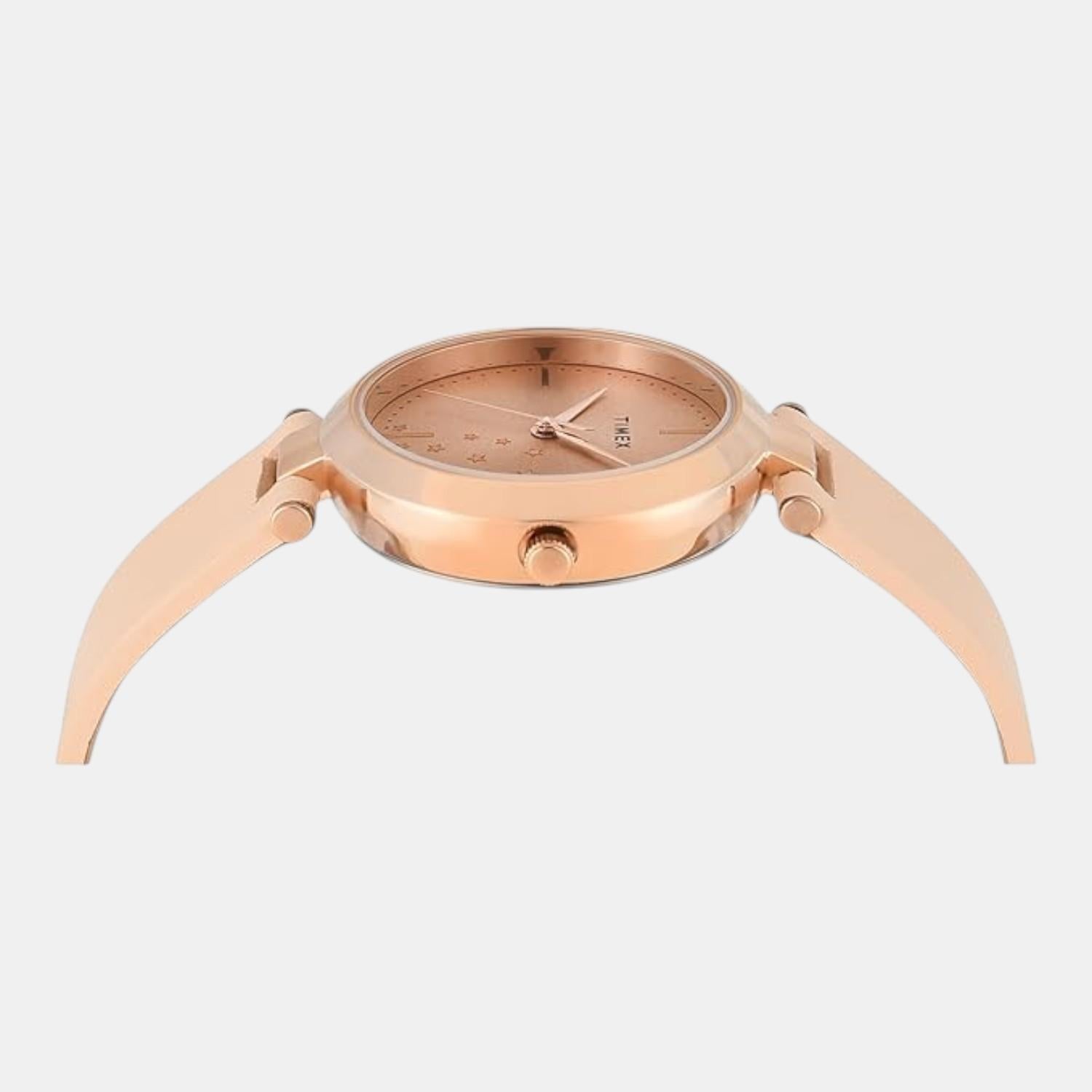 Fashion Women Quartz Rose Gold Dial Analog Leather Watch TWEL11828