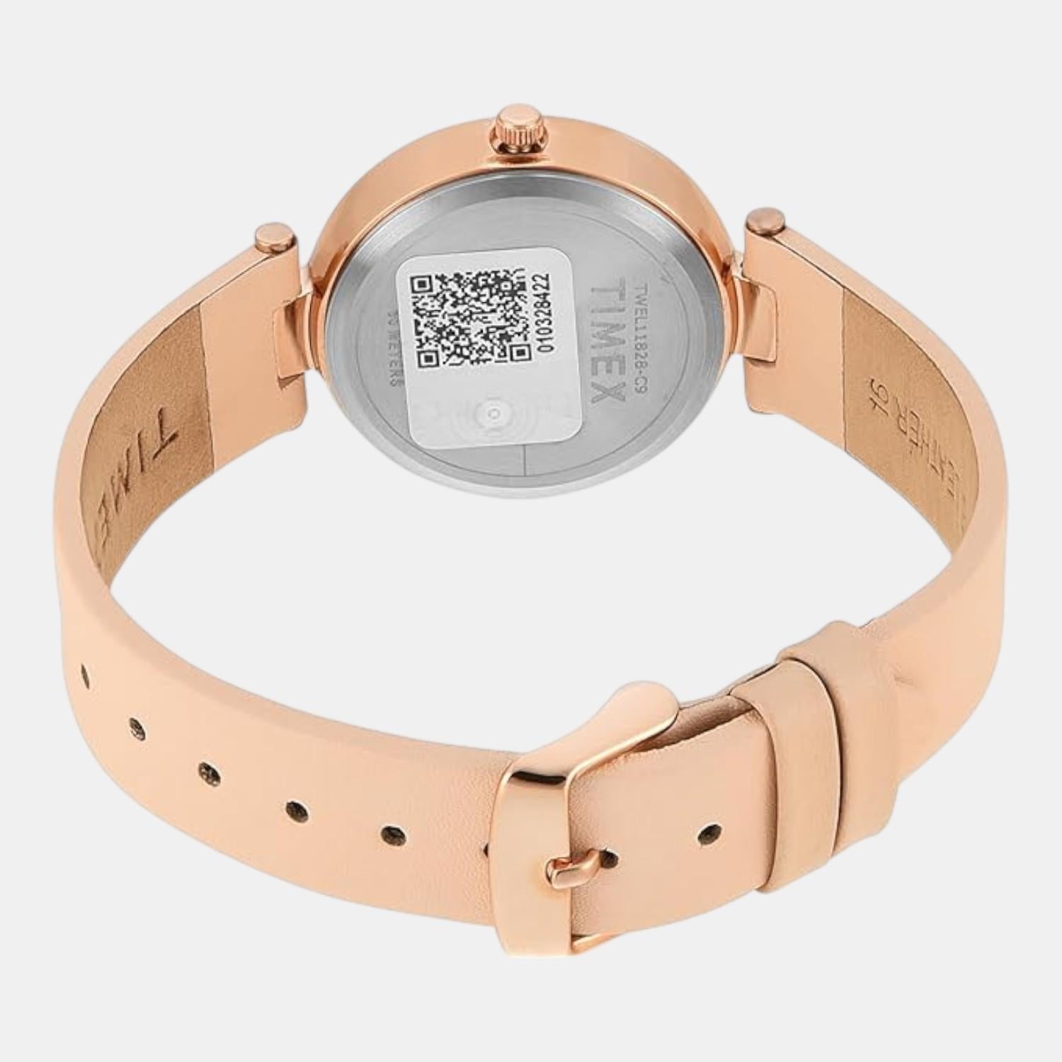 Fashion Women Quartz Rose Gold Dial Analog Leather Watch TWEL11828