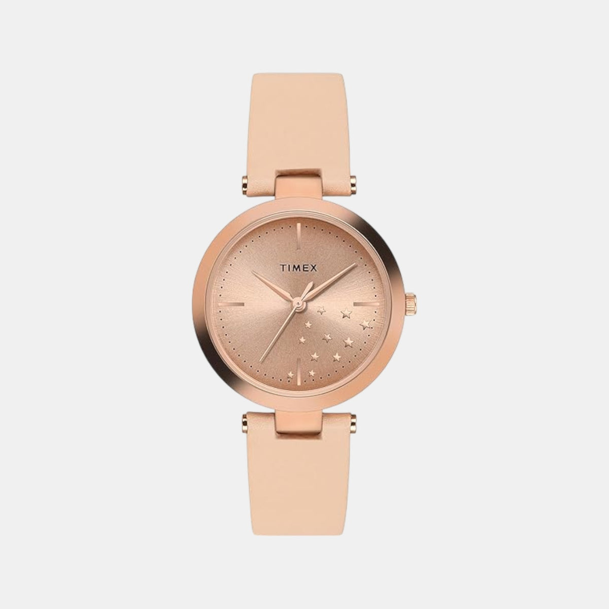 Fashion Women Quartz Rose Gold Dial Analog Leather Watch TWEL11828