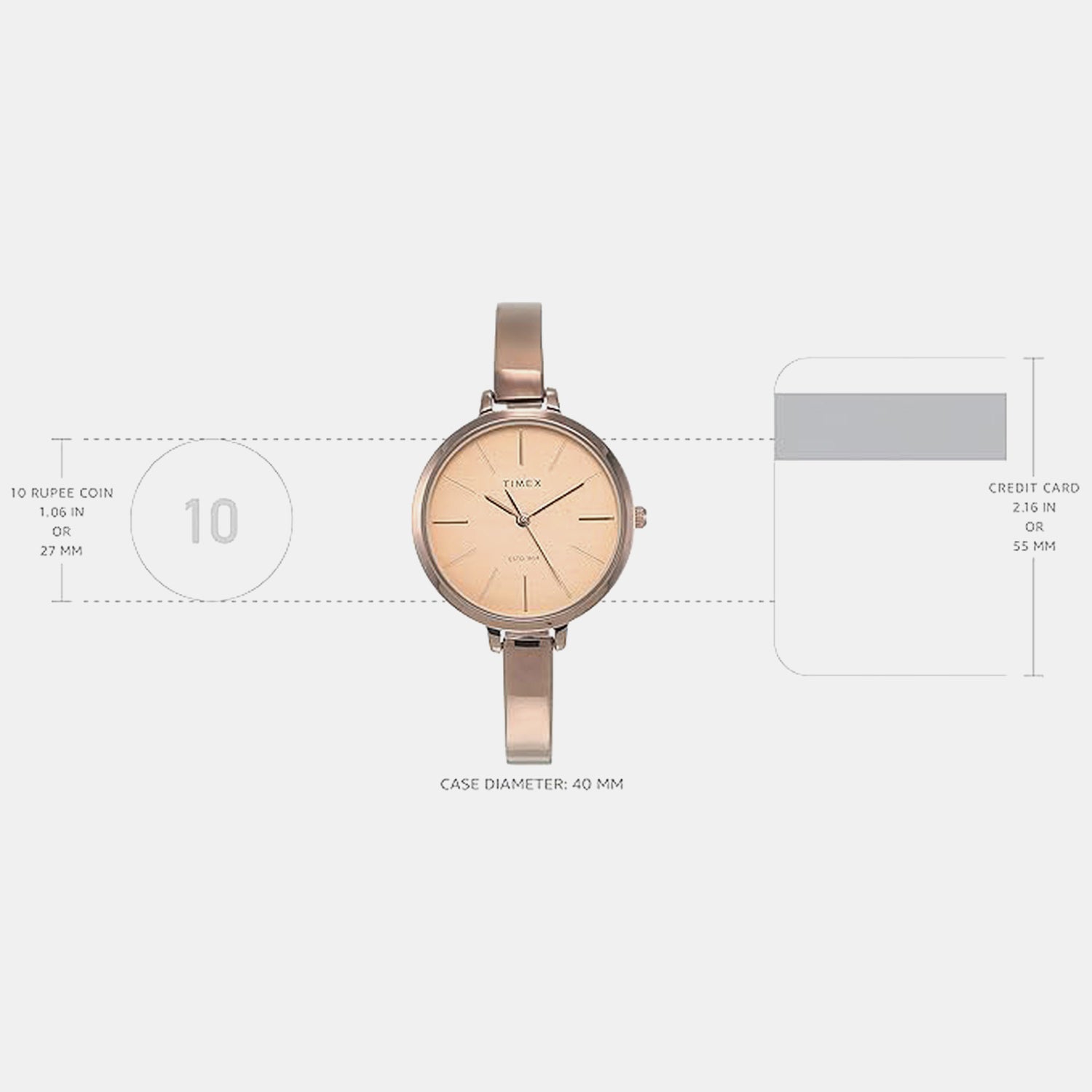 Fashion Women Quartz Beige Dial Analog Stainless Steel Watch TWEL12813