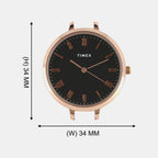 Women Quartz Black Dial Analog Brass Watch TWEL12818