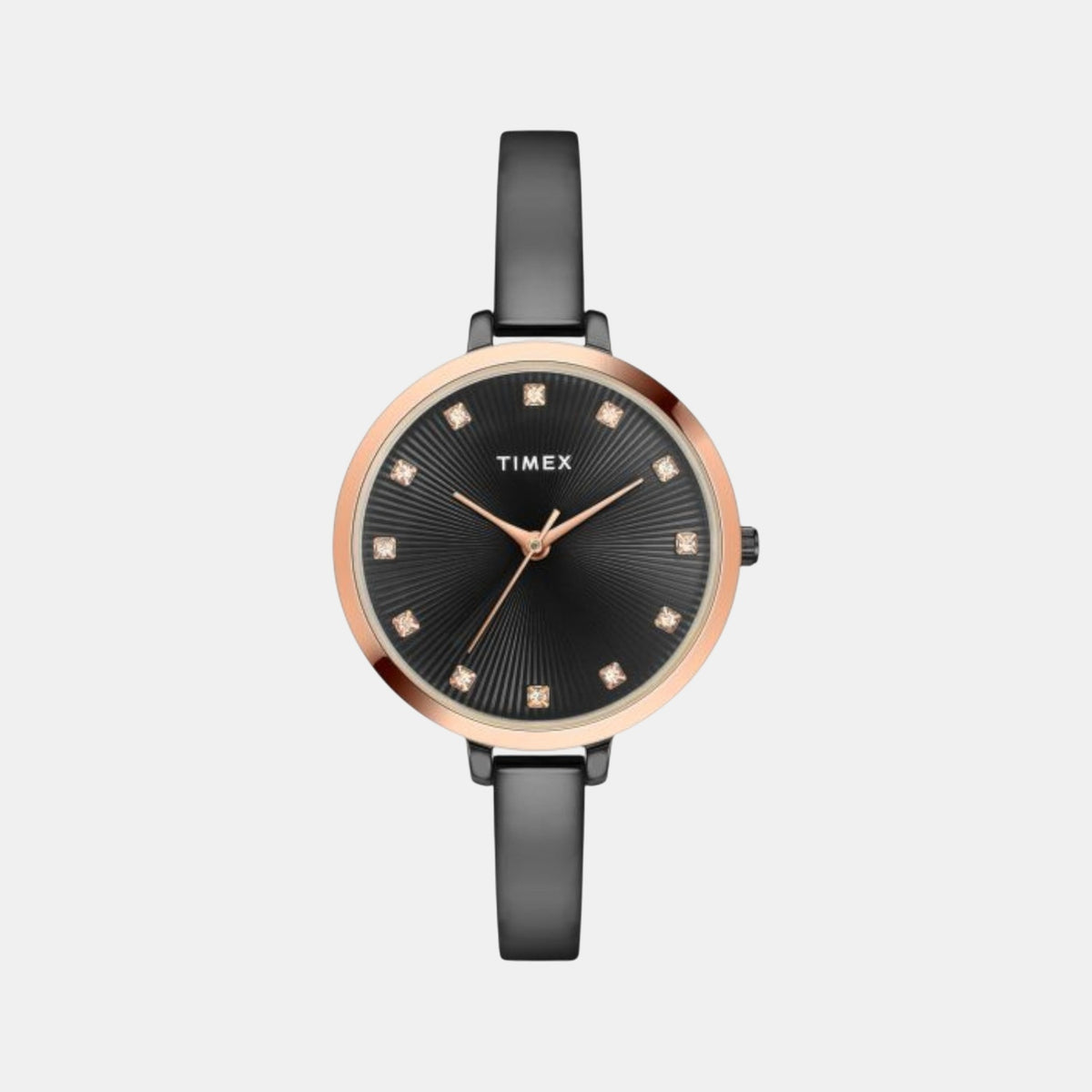 Fashion Women Quartz Black Dial Analog Brass Watch TWEL12823