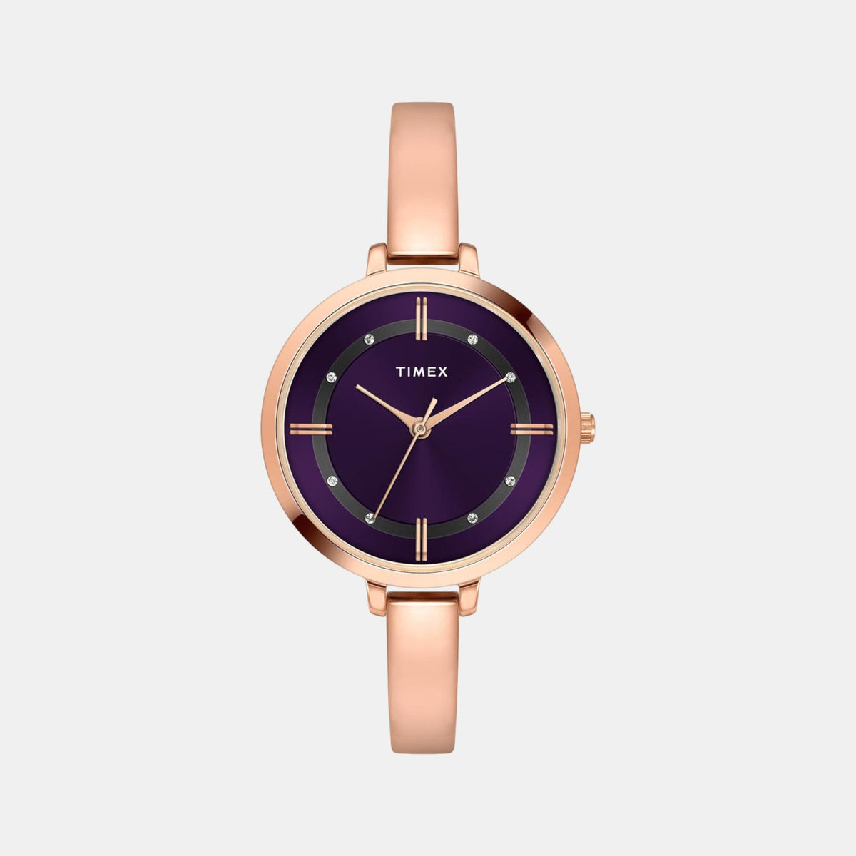 Women Quartz Purple Dial Analog Brass Watch TWEL12824-EX