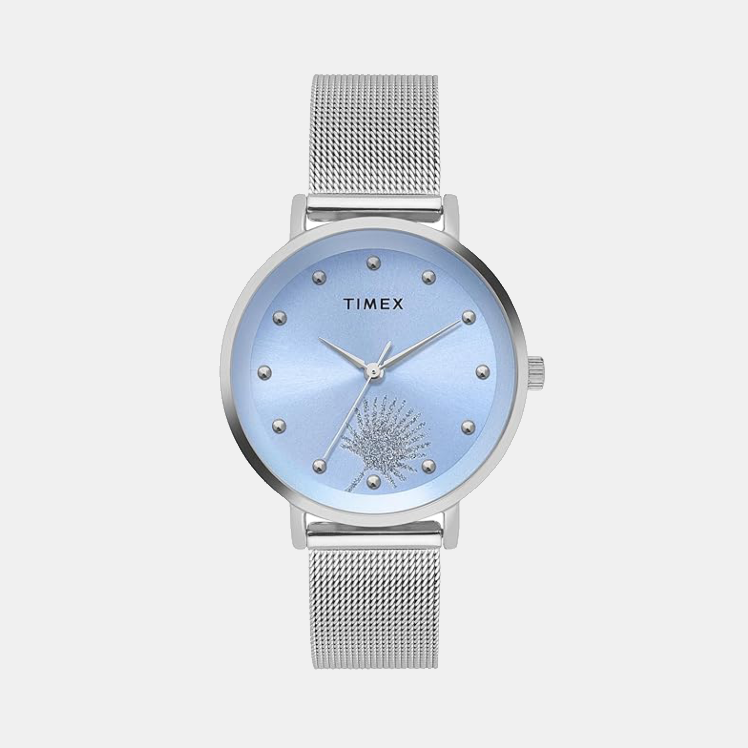 Fashion Women Quartz Blue Dial Analog Mesh Watch TWEL12922