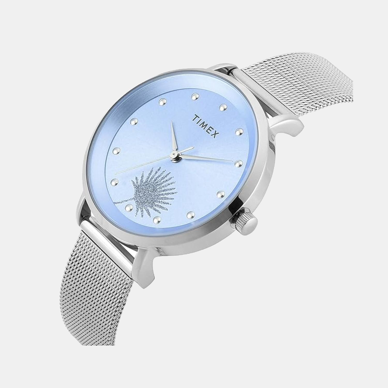 Fashion Women Quartz Blue Dial Analog Mesh Watch TWEL12922