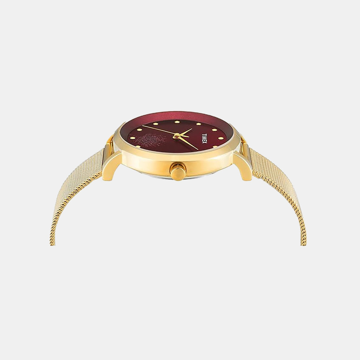 Trendline Women Quartz Burgundy Dial Analog Mesh Watch TWEL12923