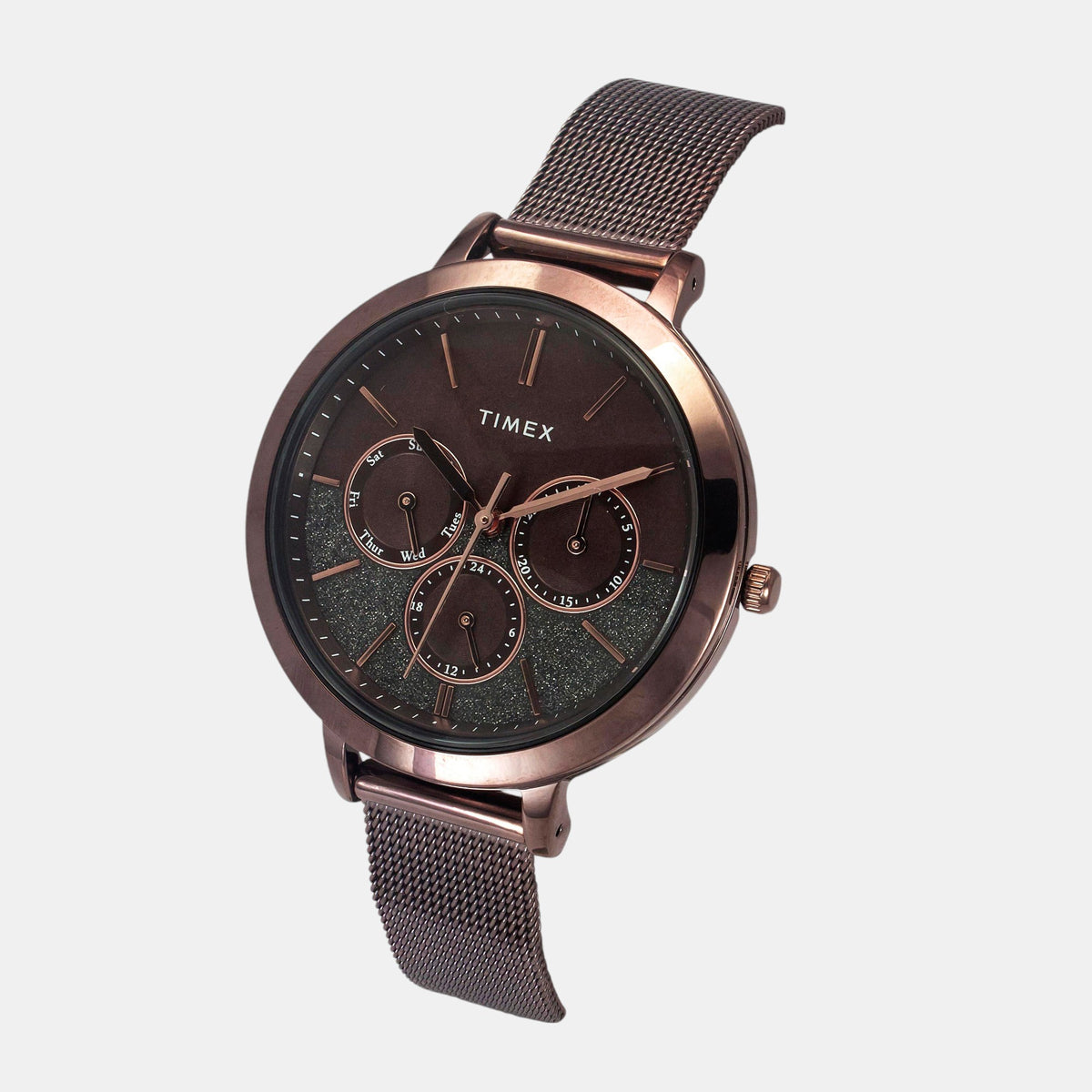 Trendline Women Quartz Brown Dial Multi-Function Stainless Steel Watch TWEL14507