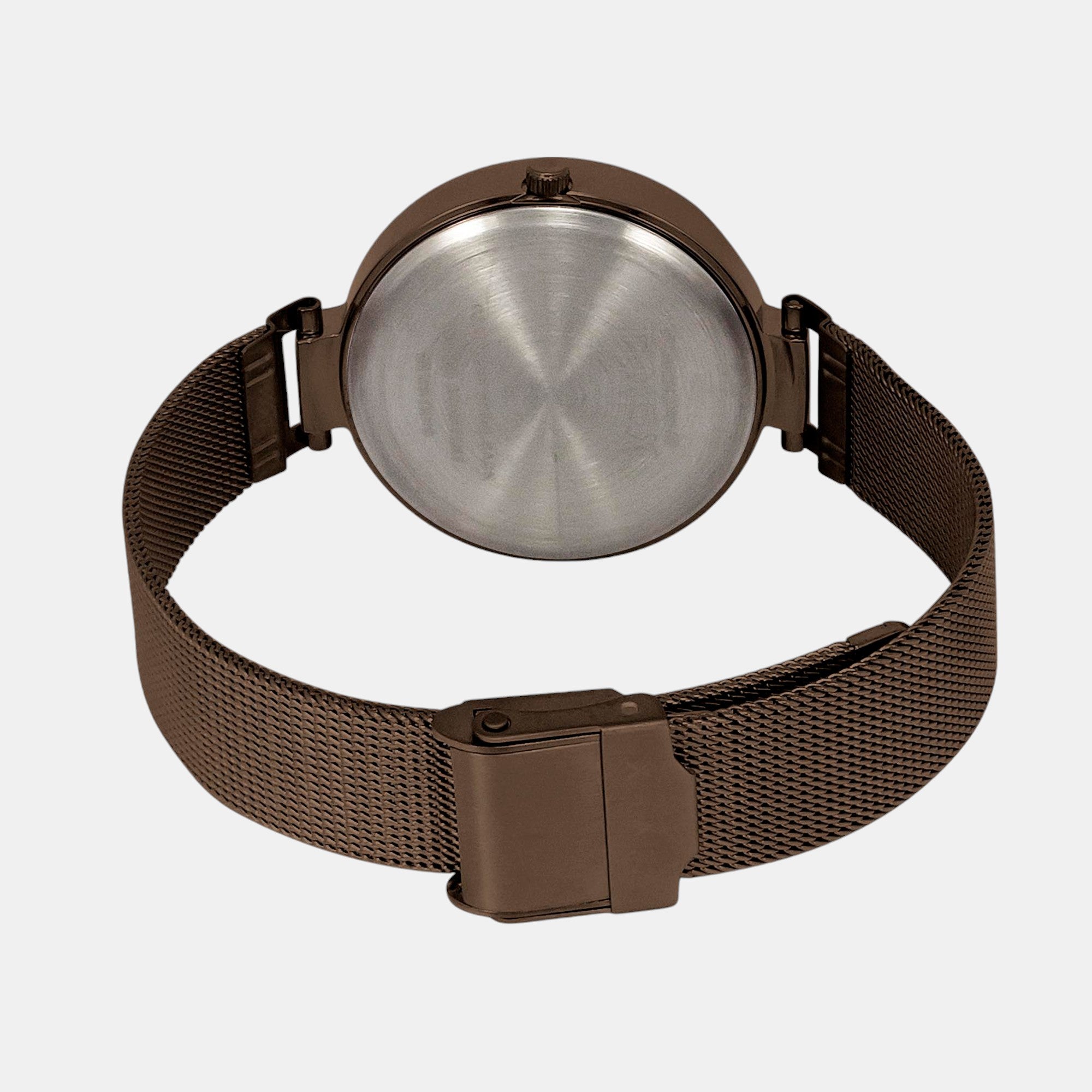 Fashion Women Quartz Brown Dial Multi-Function Stainless Steel Watch TWEL14507