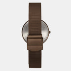 Fashion Women Quartz Brown Dial Multi-Function Stainless Steel Watch TWEL14507