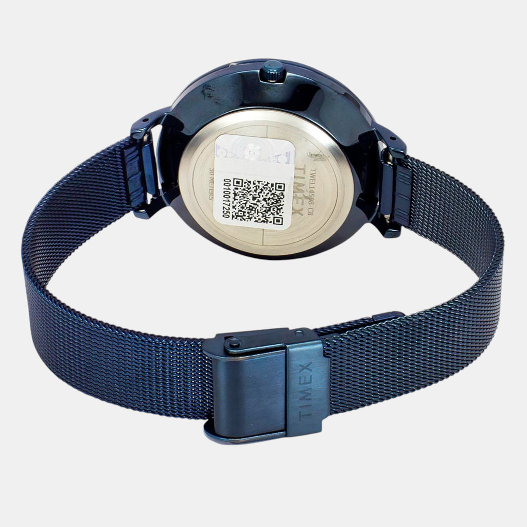 Fashion Women Quartz Blue Dial Multi-Function Stainless Steel Watch TWEL14508