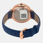 Fashion Women Quartz Blue Dial Analog Leather Watch TWEL14712