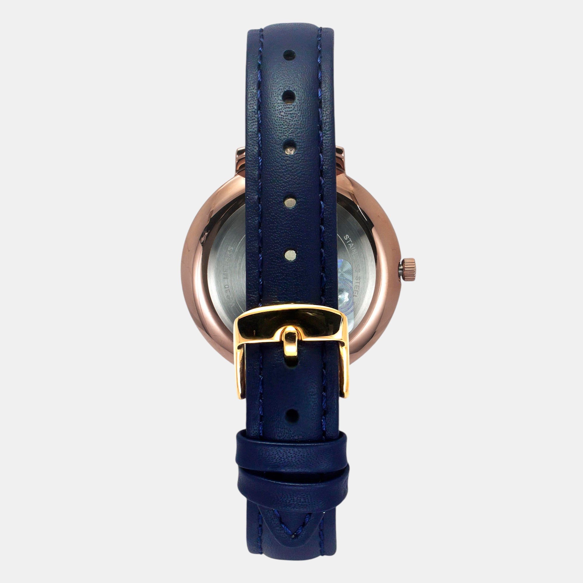 Fashion Women Quartz Blue Dial Analog Leather Watch TWEL14712