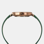 Fashion Women Quartz Green Dial Analog Leather Watch TWEL14713