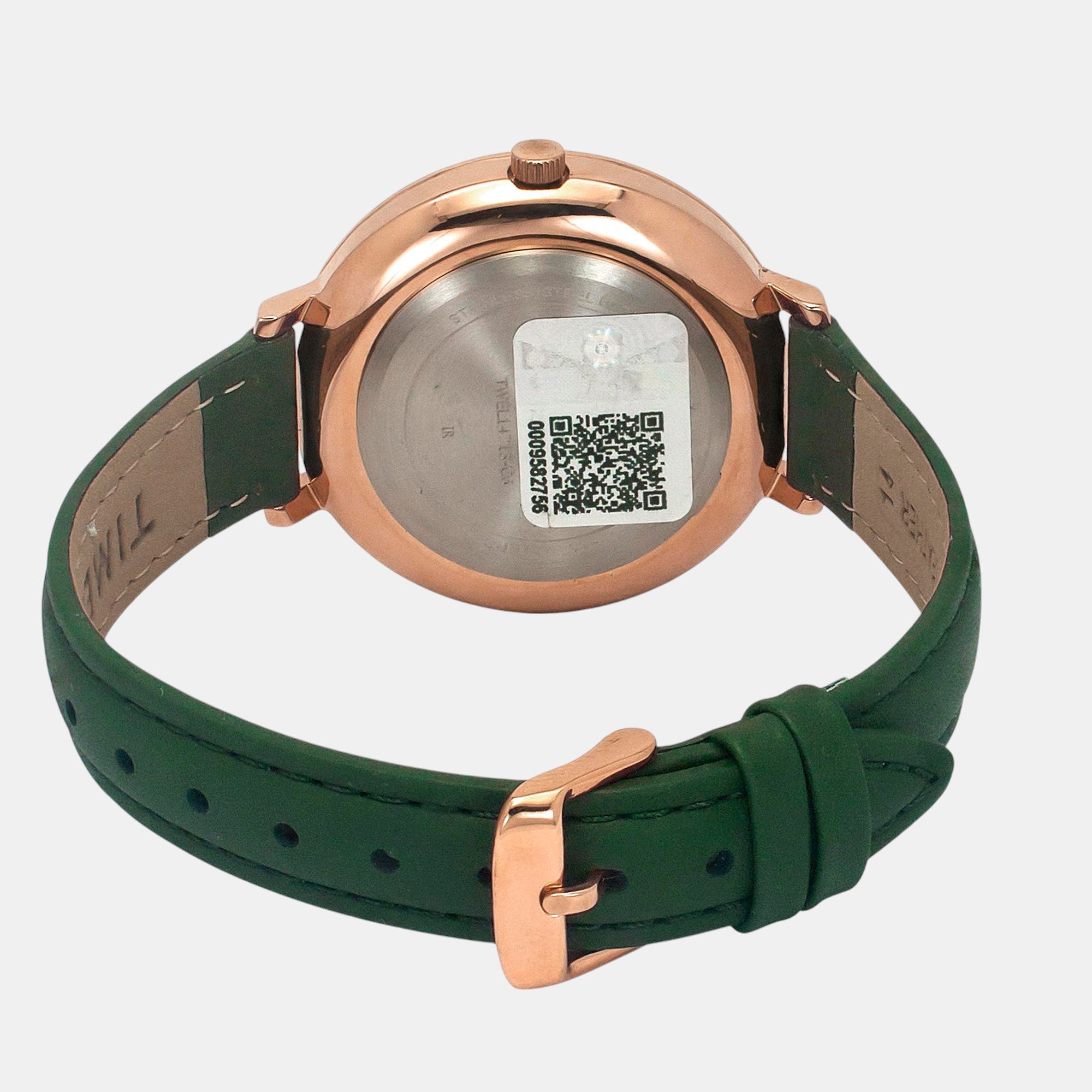 Fashion Women Quartz Green Dial Analog Leather Watch TWEL14713