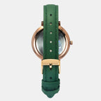 Fashion Women Quartz Green Dial Analog Leather Watch TWEL14713